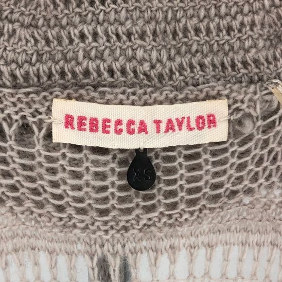 Rebecca Taylor Grey Chunky Cap Sleeve Open Knit Cardigan Sweater Wool Mohair XS - Picture 8 of 11